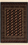 Samarkand Elegance Collection Area Rug -  Margilan (Black) Rectangle Black  lifestyle 2