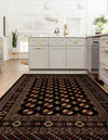 Samarkand Elegance Collection Area Rug -  Margilan (Black and White) Rectangle Black and White  lifestyle 6
