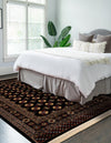 Samarkand Elegance Collection Area Rug -  Margilan (Black and White) Rectangle Black and White  lifestyle 10