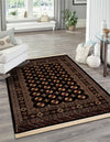 Samarkand Elegance Collection Area Rug -  Margilan (Black and White) Rectangle Black and White  lifestyle 12