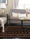 Samarkand Elegance Collection Area Rug -  Margilan (Black and White) Rectangle Black and White  lifestyle 18