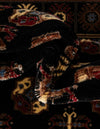 Samarkand Elegance Collection Area Rug -  Margilan (Black and White) Rectangle Black and White  lifestyle 27