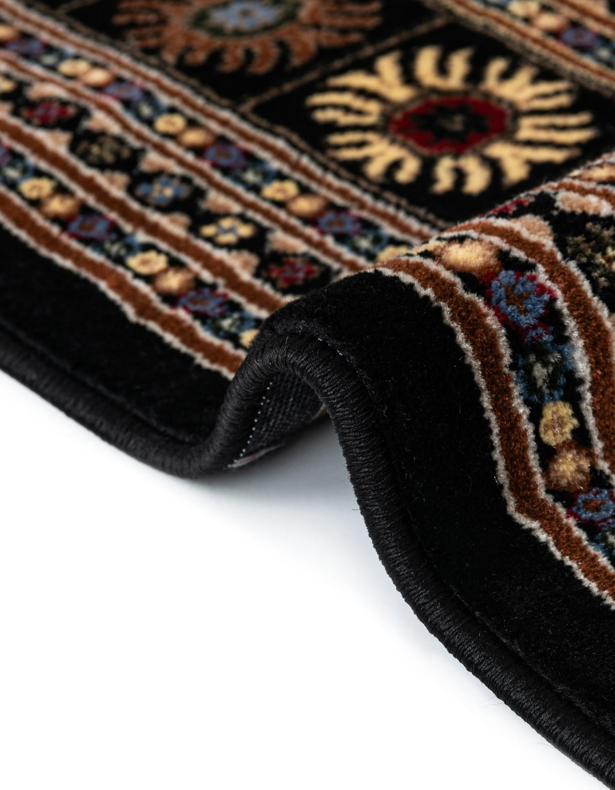 Samarkand Elegance Collection Area Rug -  Margilan (Black) Rectangle Black  lifestyle 16