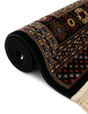 Samarkand Elegance Collection Area Rug -  Margilan (Black and White) Rectangle Black and White  lifestyle 35
