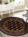 Samarkand Elegance Collection Area Rug -  Margilan (Black) Round Black  lifestyle 31