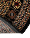 Samarkand Elegance Collection Area Rug -  Margilan (Black) Round Black  lifestyle 65