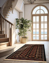 Samarkand Elegance Collection Area Rug -  Margilan (Black) Runner Black  lifestyle 29