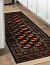 Samarkand Elegance Collection Area Rug -  Margilan (Black) Runner Black  lifestyle 38