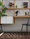 Samarkand Elegance Collection Area Rug -  Margilan (Black) Runner Black  lifestyle 47