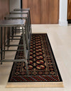 Samarkand Elegance Collection Area Rug -  Margilan (Black) Runner Black  lifestyle 50