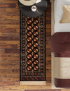 Samarkand Elegance Collection Area Rug -  Margilan (Black) Runner Black  lifestyle 83