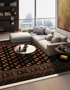 Samarkand Elegance Collection Area Rug -  Margilan (Black) Square Black  lifestyle 27