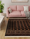 Samarkand Elegance Collection Area Rug -  Margilan (Black) Square Black  lifestyle 39