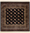 Samarkand Elegance Collection Area Rug -  Margilan (Black) Square Black  lifestyle 24