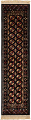 Samarkand Elegance Collection Area Rug -  Margilan (Black) Runner Black  lifestyle 23