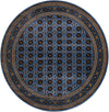Samarkand Elegance Collection Area Rug -  Margilan (Blue) Round Blue  lifestyle 22