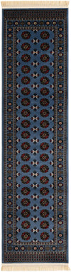 Samarkand Elegance Collection Area Rug -  Margilan (Blue) Runner Blue  lifestyle 23