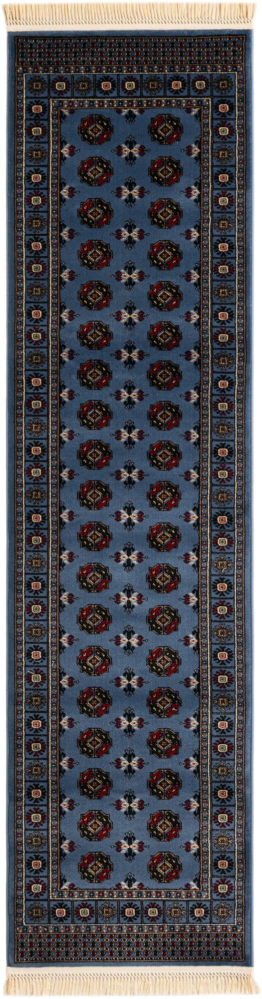 Samarkand Elegance Collection Area Rug -  Margilan (Blue) Runner Blue  lifestyle 23