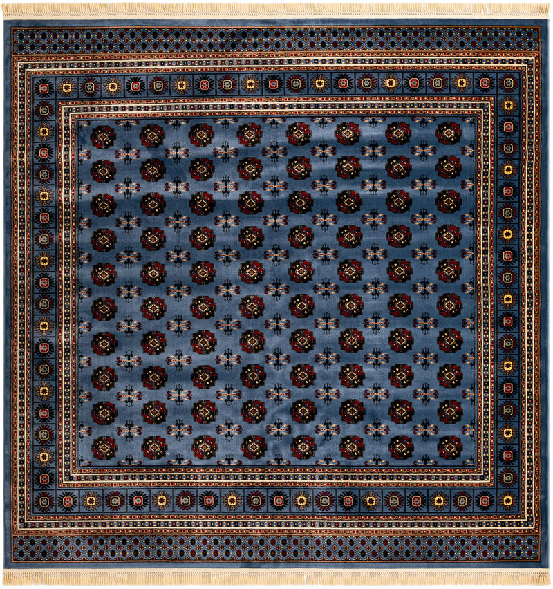 Samarkand Elegance Collection Area Rug -  Margilan (Blue) Square Blue  lifestyle 24