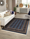 Samarkand Elegance Collection Area Rug -  Margilan (Blue) Rectangle Blue  lifestyle 2