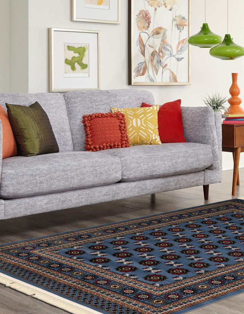 Samarkand Elegance Collection Area Rug -  Margilan (Blue) Rectangle Blue  lifestyle 3
