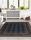 Samarkand Elegance Collection Area Rug -  Margilan (Blue) Rectangle Blue  lifestyle 8
