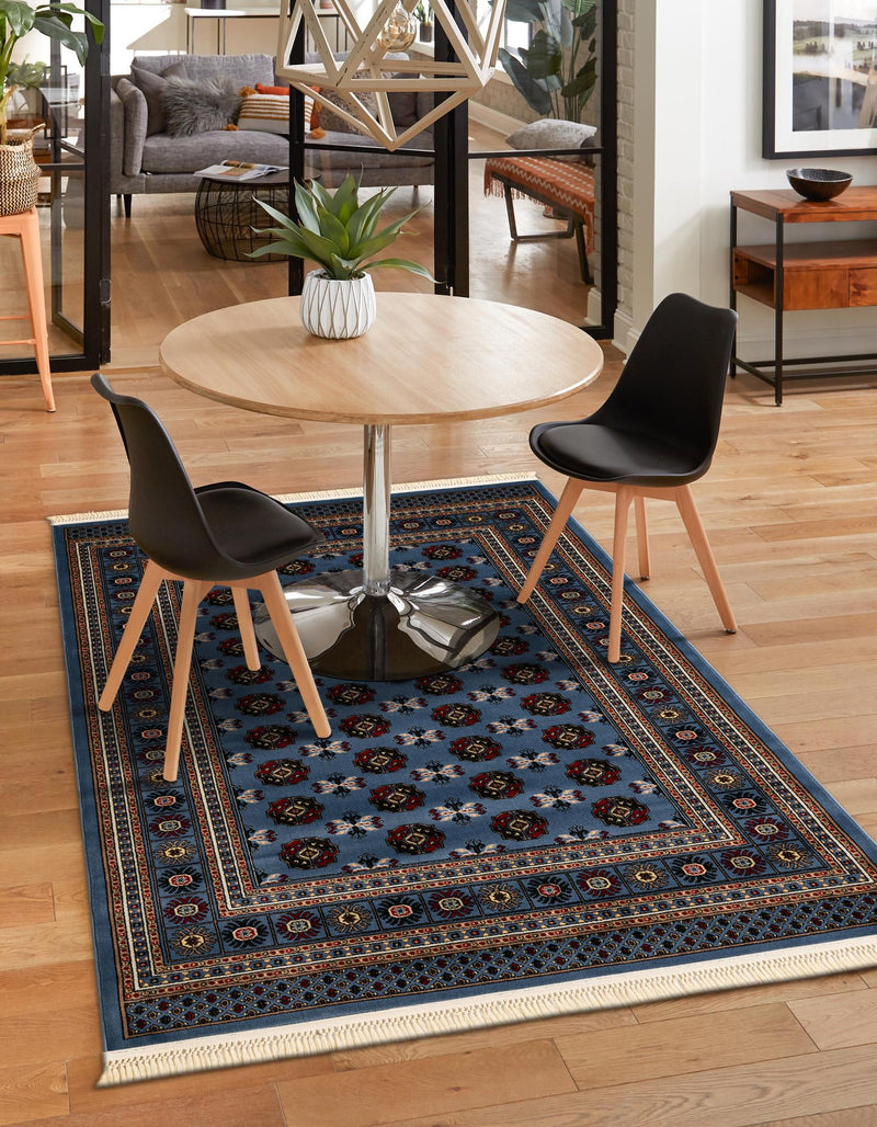 Samarkand Elegance Collection Area Rug -  Margilan (Blue) Rectangle Blue  lifestyle 10
