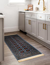 Samarkand Elegance Collection Area Rug -  Margilan (Blue) Runner Blue  lifestyle 26