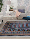 Samarkand Elegance Collection Area Rug -  Margilan (Blue) Square Blue  lifestyle 30