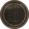 Samarkand Elegance Collection Area Rug -  Margilan (Dark Green) Round Dark Green  lifestyle 25