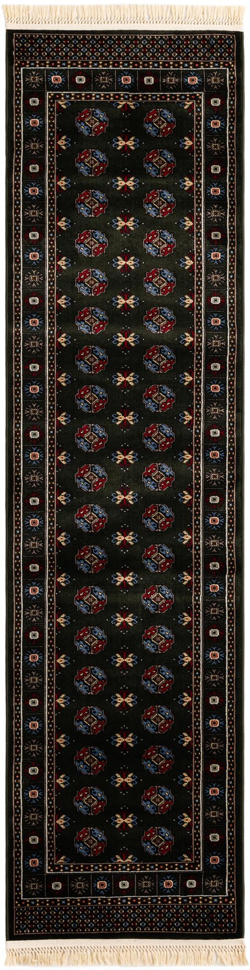 Samarkand Elegance Collection Area Rug -  Margilan (Dark Green) Runner Dark Green  lifestyle 23