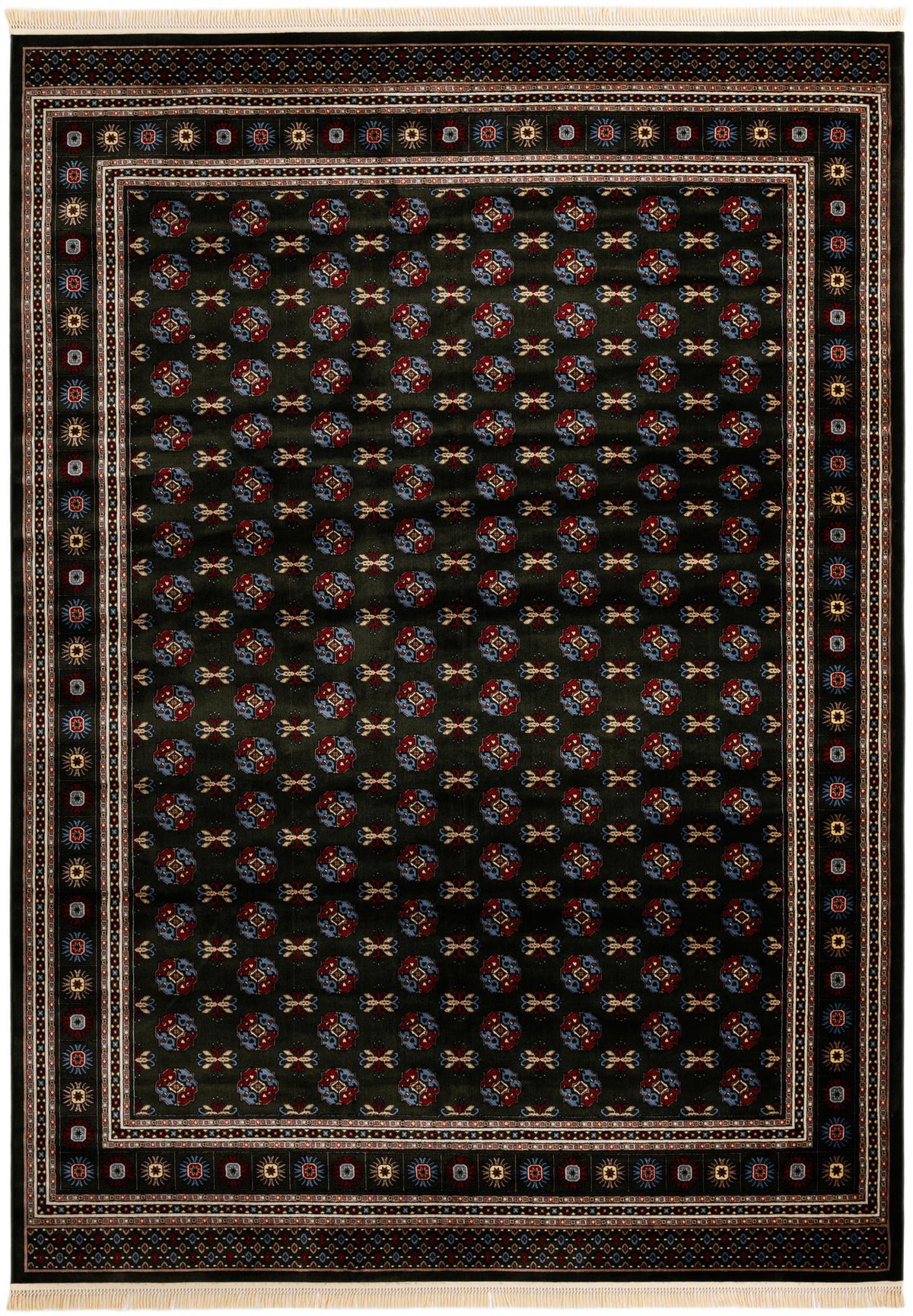 Samarkand Elegance Collection Area Rug -  Margilan (Dark Green) Rectangle Dark Green  lifestyle 2