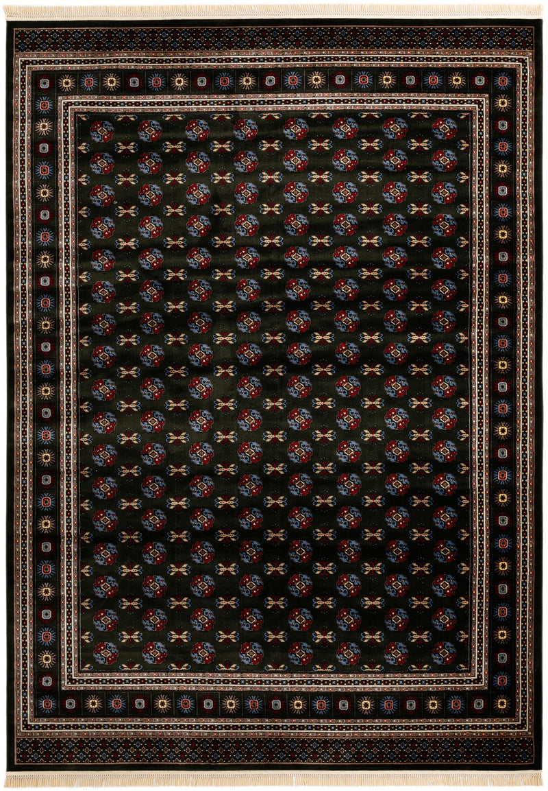Samarkand Elegance Collection Area Rug -  Margilan (Dark Green) Rectangle Dark Green  lifestyle 2