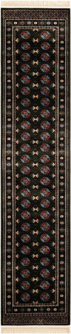 Samarkand Elegance Collection Area Rug -  Margilan (Dark Green) Runner Dark Green  lifestyle 54