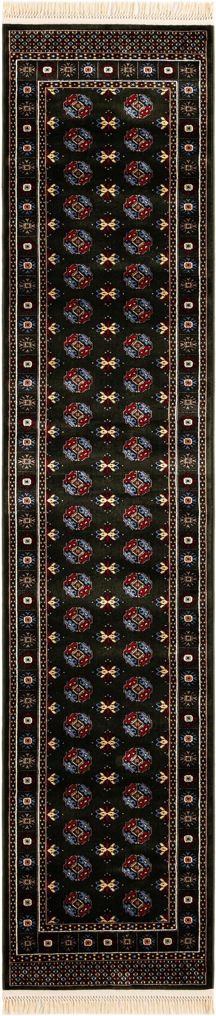 Samarkand Elegance Collection Area Rug -  Margilan (Dark Green) Runner Dark Green  lifestyle 54