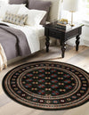 Samarkand Elegance Collection Area Rug -  Margilan (Dark Green) Round Dark Green  lifestyle 25