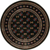 Samarkand Elegance Collection Area Rug -  Margilan (Dark Green) Round Dark Green  lifestyle 22