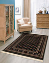 Samarkand Elegance Collection Area Rug -  Margilan (Dark Green) Rectangle Dark Green  lifestyle 2