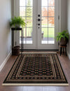 Samarkand Elegance Collection Area Rug -  Margilan (Dark Green) Rectangle Dark Green  lifestyle 6