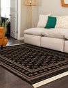 Samarkand Elegance Collection Area Rug -  Margilan (Dark Green) Rectangle Dark Green  lifestyle 7