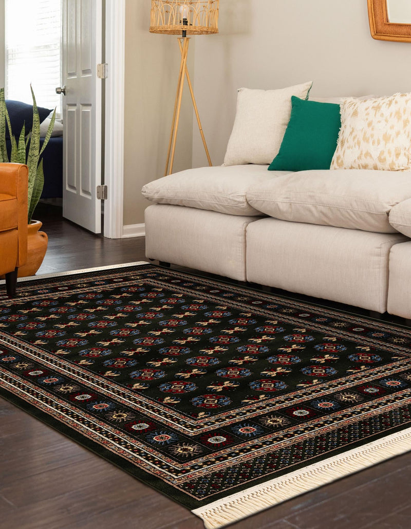 Samarkand Elegance Collection Area Rug -  Margilan (Dark Green) Rectangle Dark Green  lifestyle 7