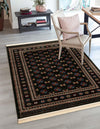 Samarkand Elegance Collection Area Rug -  Margilan (Dark Green) Rectangle Dark Green  lifestyle 10