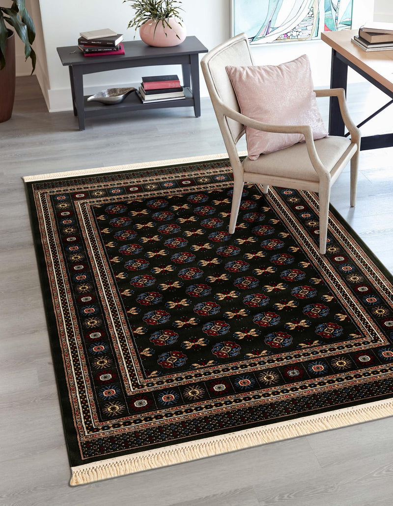 Samarkand Elegance Collection Area Rug -  Margilan (Dark Green) Rectangle Dark Green  lifestyle 10