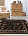 Samarkand Elegance Collection Area Rug -  Margilan (Dark Green) Rectangle Dark Green  lifestyle 11