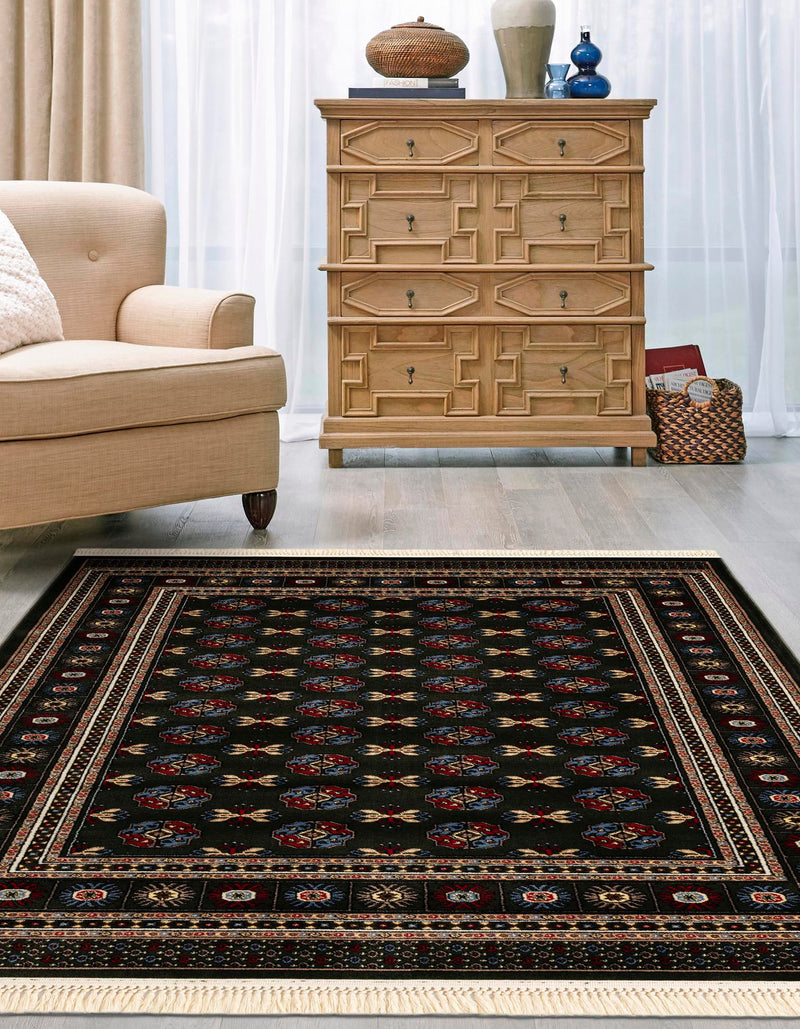 Samarkand Elegance Collection Area Rug -  Margilan (Dark Green) Rectangle Dark Green  lifestyle 11