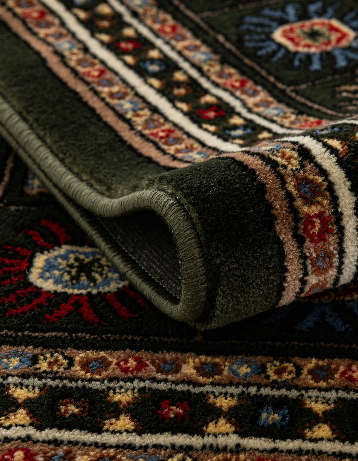 Samarkand Elegance Collection Area Rug -  Margilan (Dark Green) Rectangle Dark Green  lifestyle 13