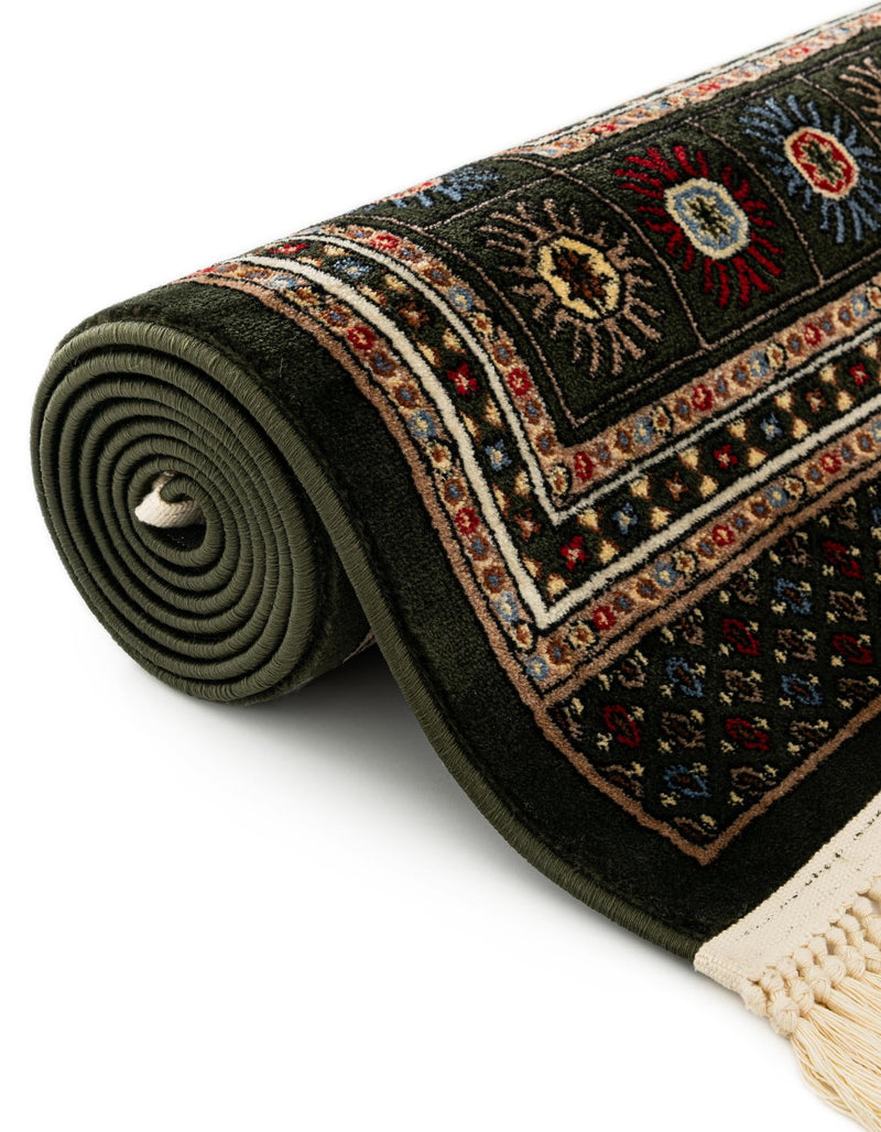 Samarkand Elegance Collection Area Rug -  Margilan (Dark Green) Rectangle Dark Green  lifestyle 19