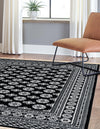 Samarkand Elegance Collection Area Rug -  Margilan (Black and White) Rectangle Black and White  lifestyle 5