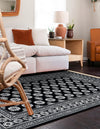 Samarkand Elegance Collection Area Rug -  Margilan (Black and White) Rectangle Black and White  lifestyle 9