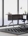 Samarkand Elegance Collection Area Rug -  Margilan (Black and White) Rectangle Black and White  lifestyle 11